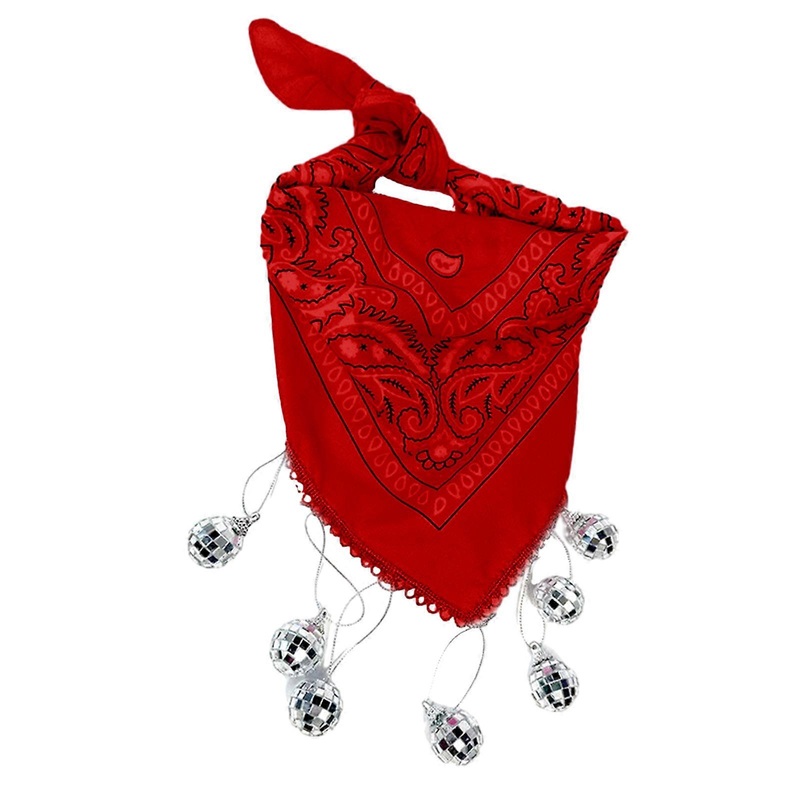 Disco Tassels Bandana Western Cowboy Bandanas Fashion Neck Scarf Cosplay Party Costume Accessories Fringed Bandana  Red | Fruugo SG