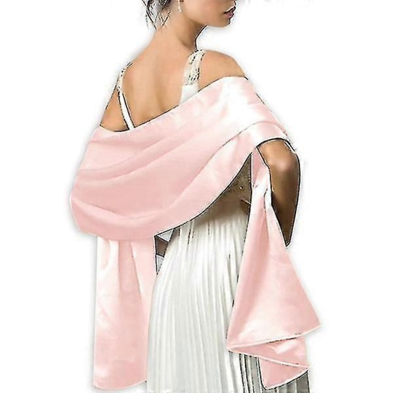 Elegant Lady Satin Silk Scarf Party Shawl Bridal Wedding Scarf | Fruugo SG