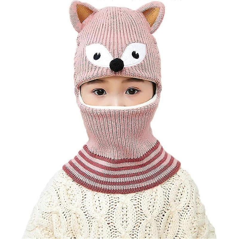 Kids Windproof Balaclava With Pompoms Knitted Long Earflap Hat With Neckerchief Acsergery Gift | Fruugo SG