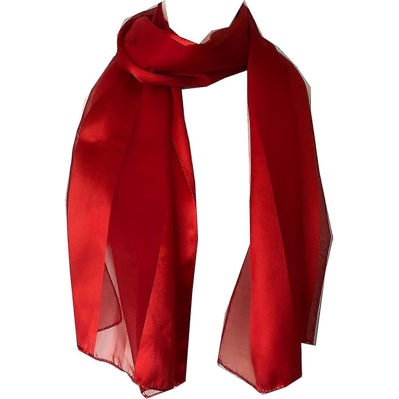 Plain Coloured Chiffon And Satin Striped Olaof Scarf Thin Pretty Olaof Scarf, 150 Cm X30cm Lovely Gift | Fruugo SG