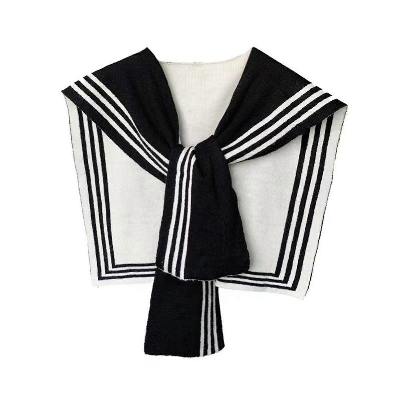 Shirt Shawl Black White Striped Knitted Hemming Design Warm Shirt Scarf Skirt T-Shirt Sweatshirt | Fruugo SG
