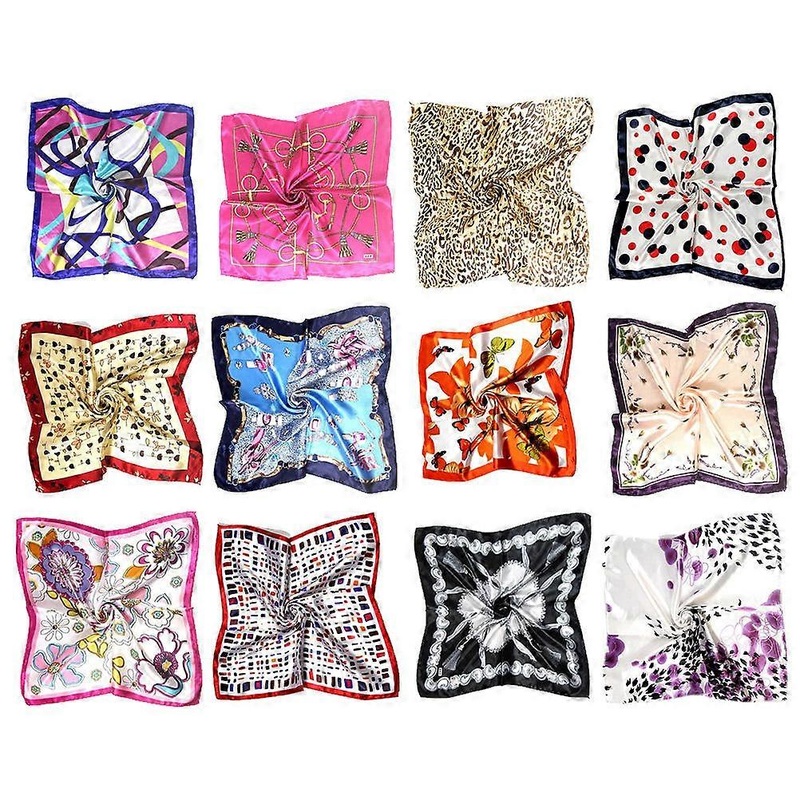 Silk Square Scarf Multipurpose Headscarf Women Comfortable Durable 12Pcs | Fruugo SG