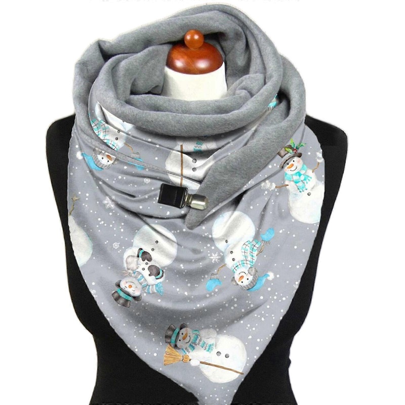 Winter Warm Large Scarf Christmas Santa Snowman Blanket Shawl Wrap with Clip  5 | Fruugo SG