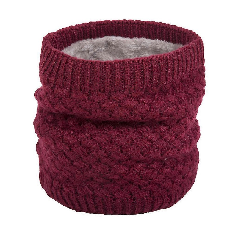 Women Men Winter Plush Lined Neck Warmer Gaiter Solid Color Rhombus Crochet Knitted Double Layer Windproof for Infinity Circle Loop Scarf  Wine Red | Fruugo SG
