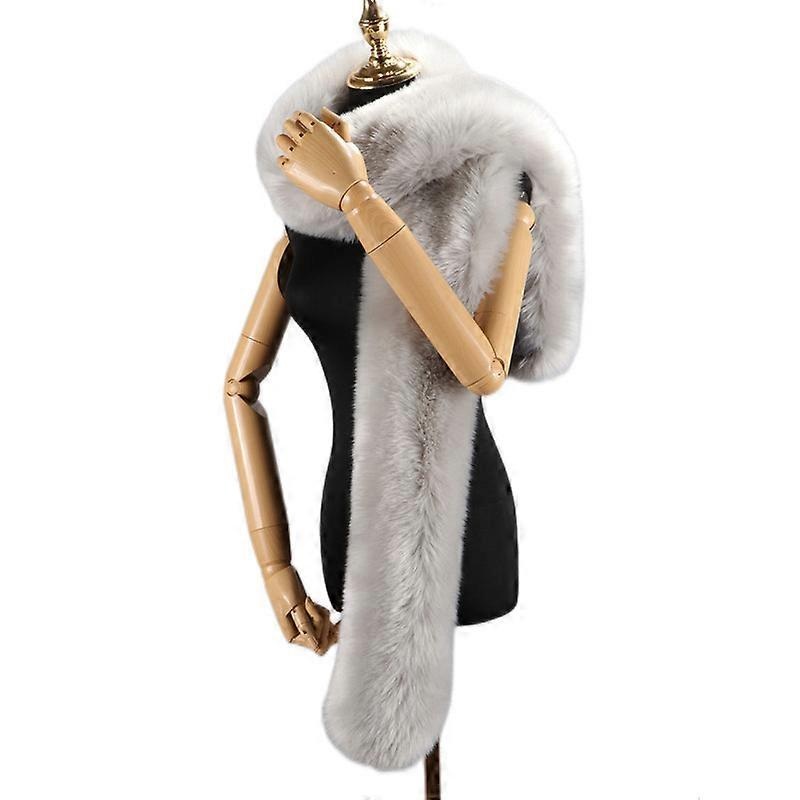 Women’s Men’s Extra Large Faux Fox Raccoon Fur Scarf Collar Stole Shawl | Fruugo SG