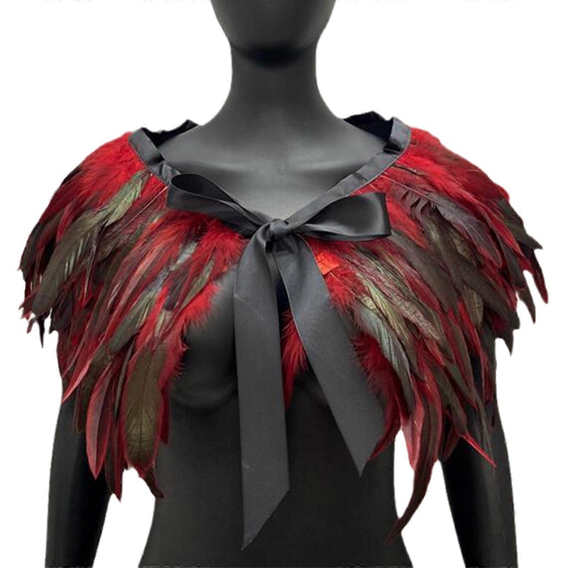 Adjustable Feather Cape Collar Suitable for Women and Men at Halloween Parties 1920s Banquet Vintage Feather Shrug  Red | Fruugo SG