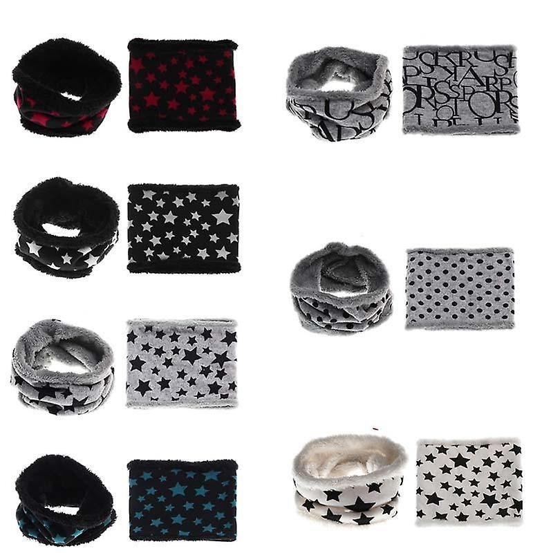 Autumn Winter Children Scarf Five Stars Print Baby Scarf Boys And Girls Cotton Kids Dot Print Ring Children Loop Scarves | Fruugo SG