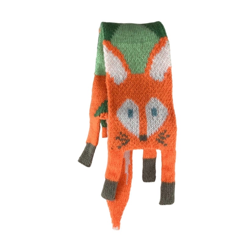 Cartoon Animal Scarf for Kids and Ladies, Lovely Designing Long Muffler Knitted Neckerchief for Autumn & Winter  khaki | Fruugo SG