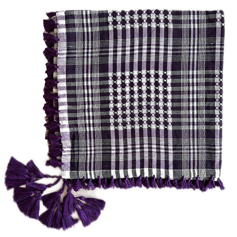 Checkered Pattern Arab Keffiyeh Shemagh Square Scarf Lightweight Neck Warmer Desert Scarves Shawl Headwrap with Tassels  Purple | Fruugo SG