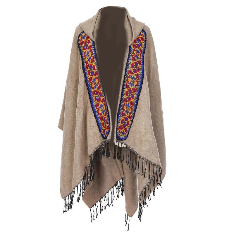 Colorful Tassels Decorated Shawl Soft Comfortable Shawl Outerwear Fashionable Shawl for Warmth and Styles  khaki | Fruugo SG