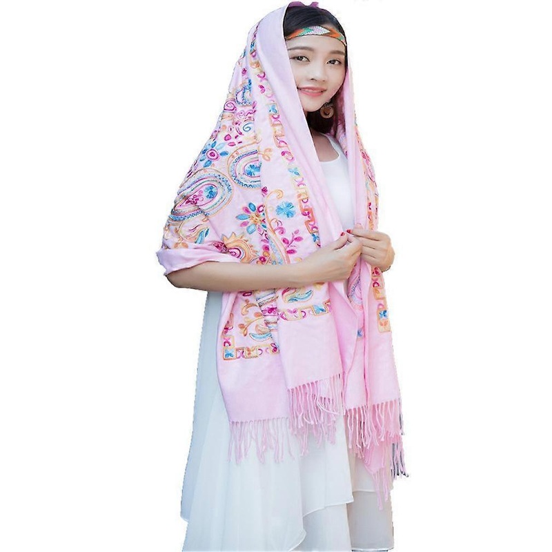 Floral Scarf Cotton Shawl Oversized Warm Wrap Ethnic Style for Lady | Fruugo SG