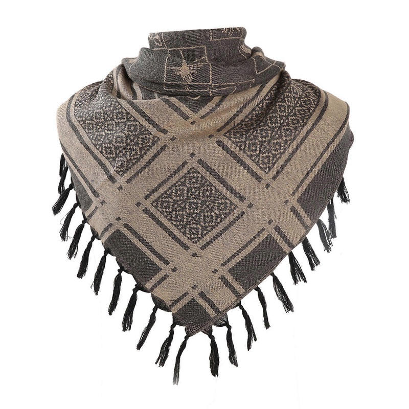 Jacquard Pattern Arab Scarf Outdoor Enthusiasts Kerchief Multi Purpose Square Turban for Male Outdoor Dustproof Props  Black | Fruugo SG