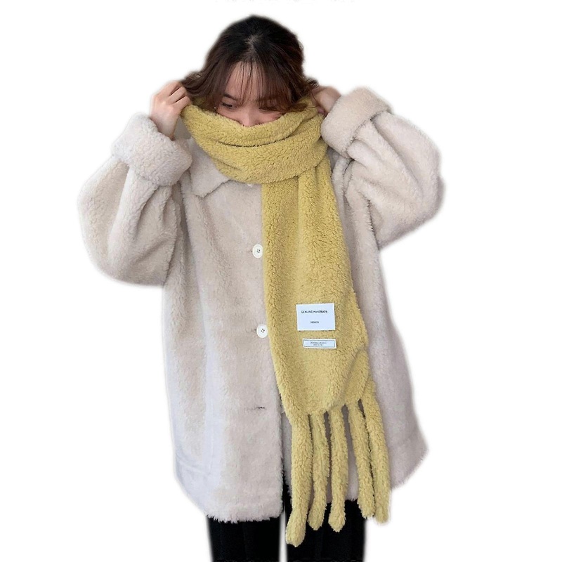 Neck Warmers For Women Plush Scarf With Pocket Neckerchief With Tassels Solid Color Neck Wrap Casual Octopus Scarf  Yellow | Fruugo SG