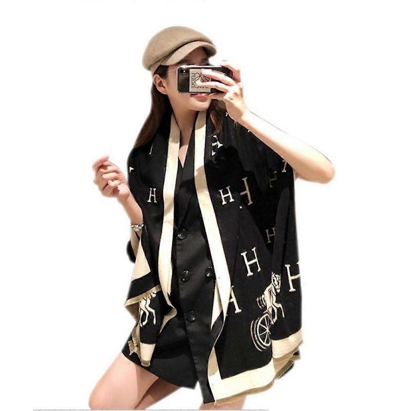 Pashmina Scarf with Horse Printing Shawl Elegant Warm Wrap Thicken Scarf for Lady | Fruugo SG