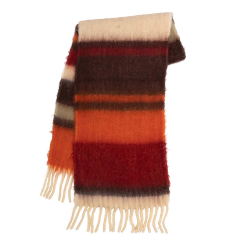 Scarves for Women Winter,Long Scarves for Women with Fringe,Soft Scarf for Winter Knitted Neckerchief  reddish brown stripe | Fruugo SG