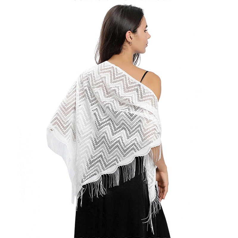 Triangle Scarfs for Hot Summer Triangle Shawl with Tassels Decor for Ladies Mother Wedding Party Sunproof Supplies  White | Fruugo SG