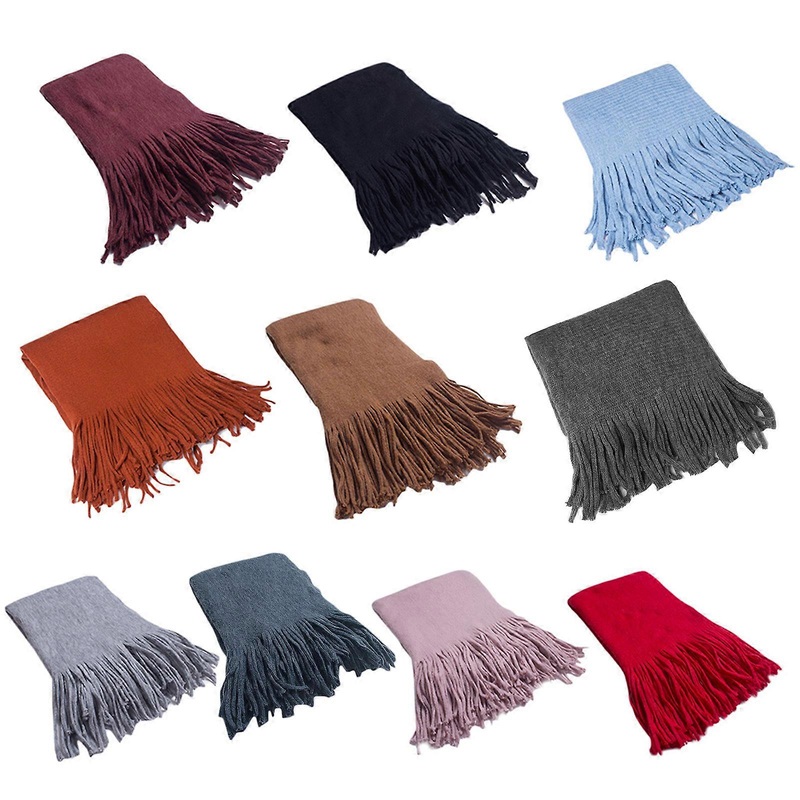 Women Men Winter Warm Long Scarf Faux Wool Simple Solid Color Fringe Tassels for Extra Large Oversized Shawl Wrap Blanke  Pink | Fruugo SG