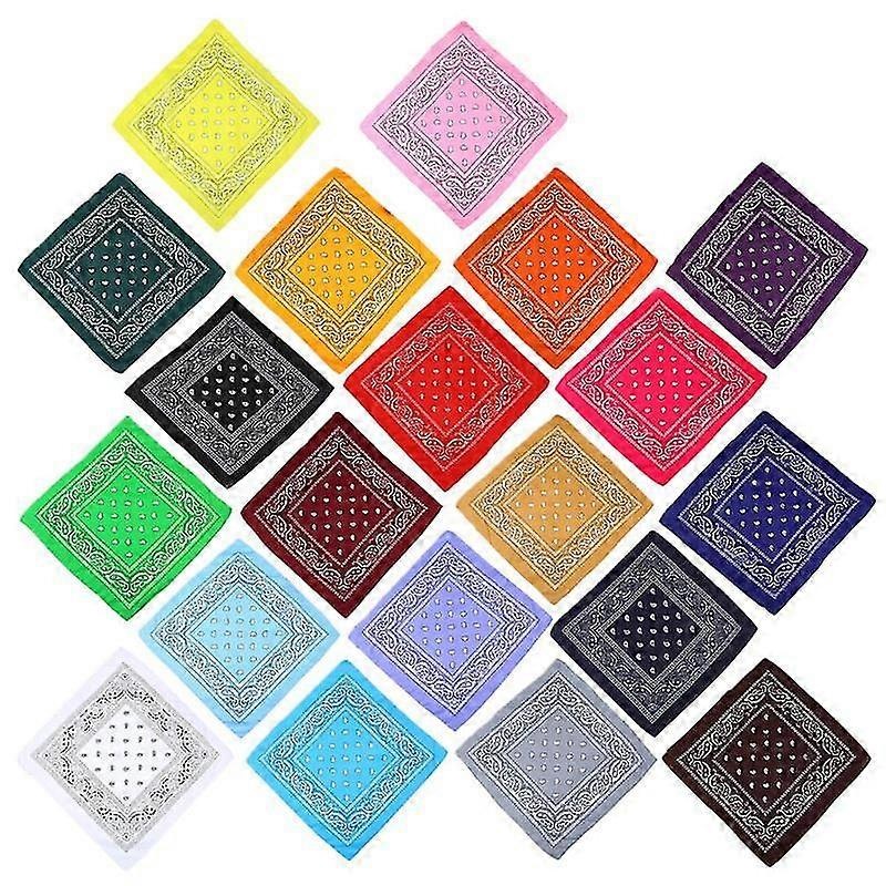 20 Colors Novelty Bandanas Paisley Print Cowboy Bandana Handkerchiefs Scarves | Fruugo SG
