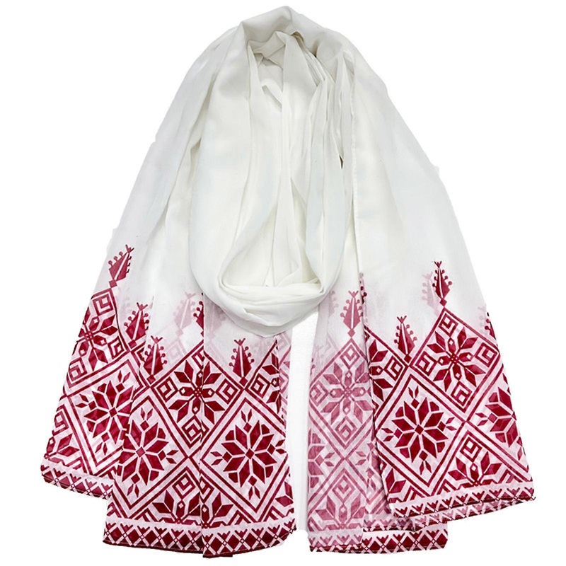 Chiffon Khimar Hijab Head Scarf Ethnic Printed Turban Shawl Headscarf Breathable Keffiyeh Headwrap Malay Headcovering  geometric wine red | Fruugo SG