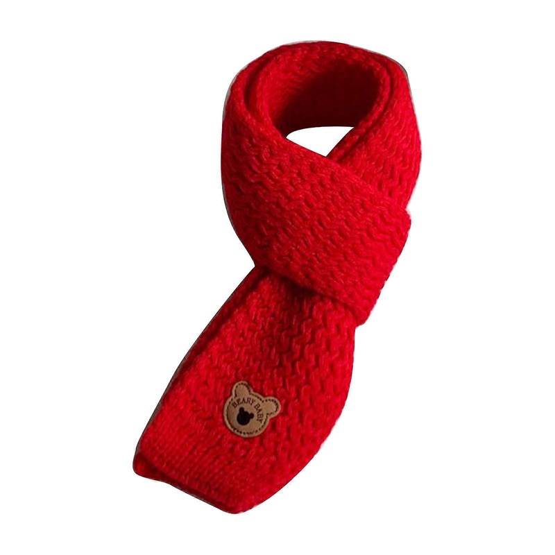 Cute Bear Pattern Kids Scarf Warm and Cosy Neckerchief Autumn Winter Accessories Shower Gift for 1-10Y Boys and Girls  Red | Fruugo SG