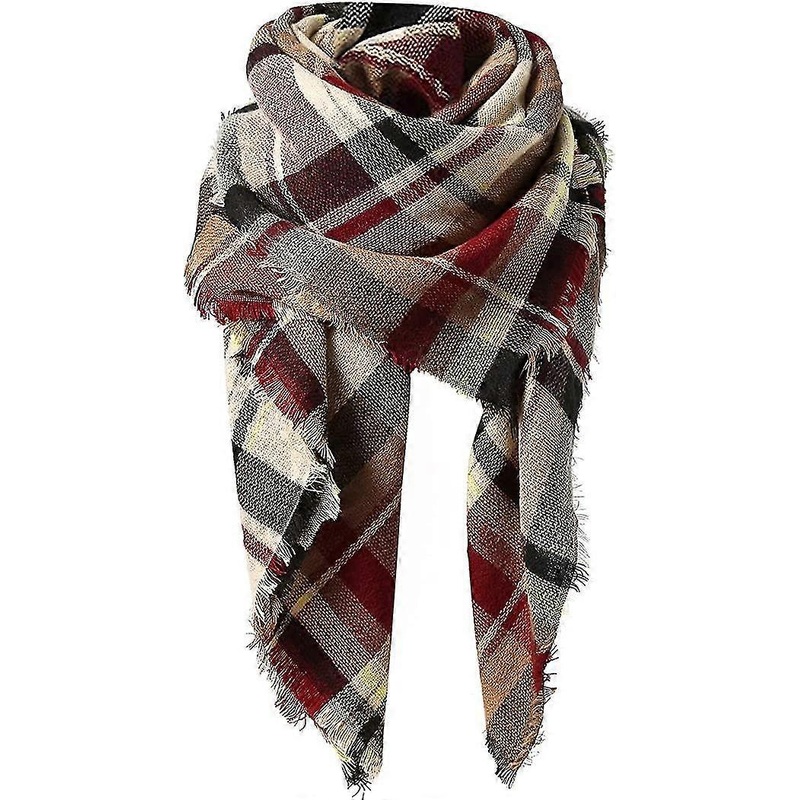 Plaid Blanket Thickened Winter Scarf Plaid Thick Wrap Oversized Shawl Shawl Scarf Pink Plaid Scarf | Fruugo SG