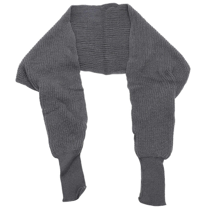 Scarf Cape Shawl with Sleeves Dark Grey Unisex Design Autumn Winter Knitting Arm Warmth 1Pack | Fruugo SG