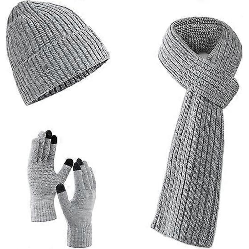 Set caciula/manusi/fular unisex, KkvoGmle, Poliester, Gri, Marime unica | Fruugo SG