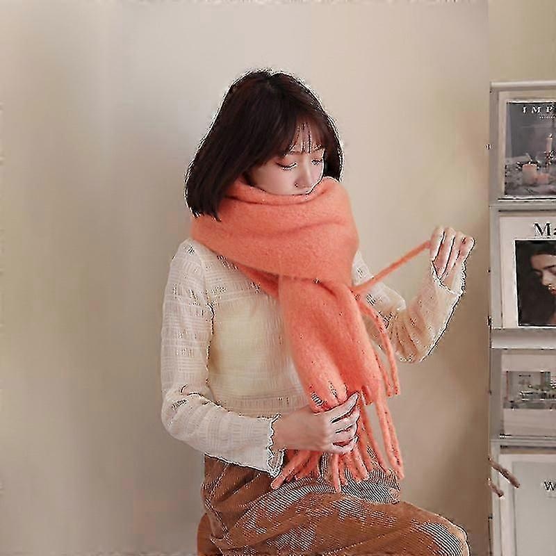 thickened soft glutinous mohair scarf new klein blue scarf women’s shawl warm scarf | Fruugo SG