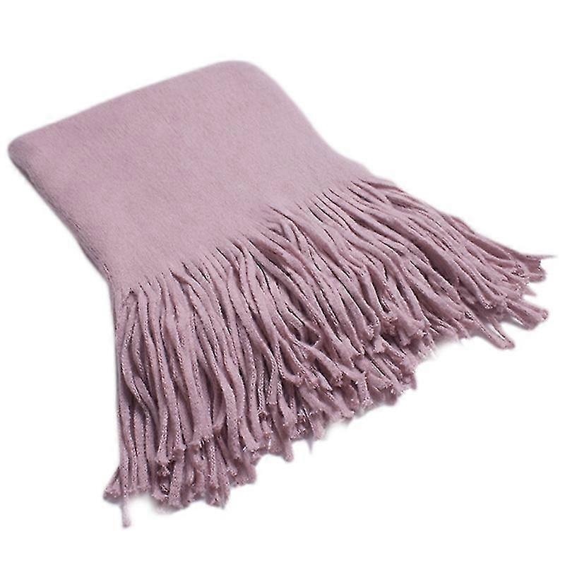 Winter Thick Warm Long Scarf Faux Wool Solid Color Tassels Oversized Shawl Wrap | Fruugo SG