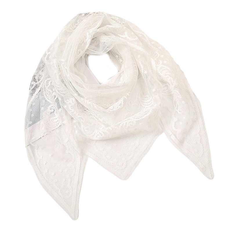 Woman Mantilla Shawl Wedding Church Lace Trim Scarf Soft Floral Scarf Veils Wedding Headwear Mantilla  White | Fruugo SG
