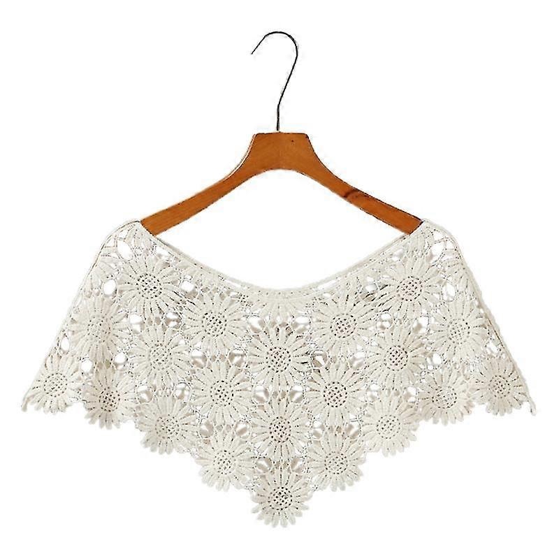 Women Knit Hollow Out Shawl Wrap Wedding Bridal Bolero Flapper Cover Up Crochet Sunflower Lace Scarf Shrug Cape Poncho | Fruugo SG