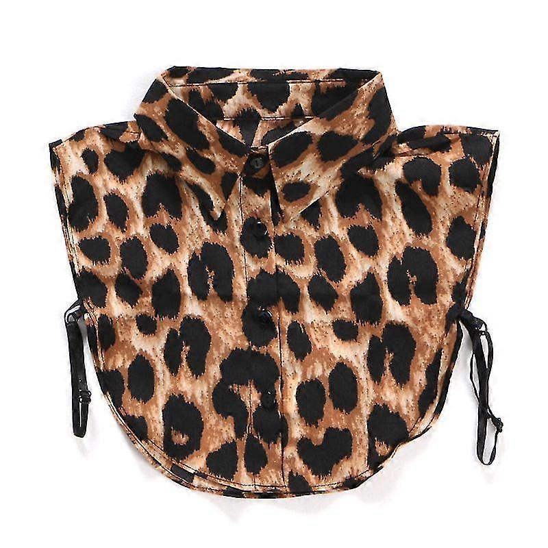 Women Lady Fashion Leopard Print Fake Collar  Chiffon Neck Collar Blouse Accessories | Fruugo SG