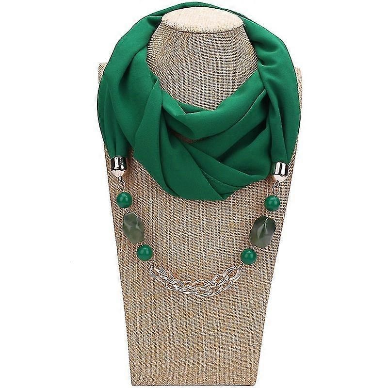 Womens Classic Style Chiffon Necklace Sash Scarf With Jewelry Pendant Shawl Gift | Fruugo SG