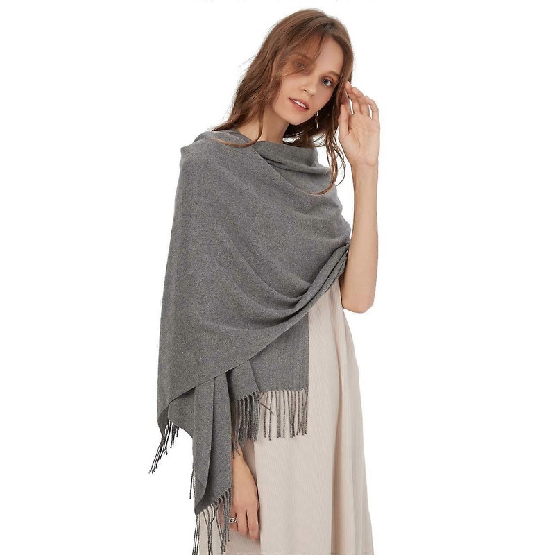 Womens Large Soft Cashmere Feel Pashmina Shawls Wraps Light Scarf Gray | Fruugo SG