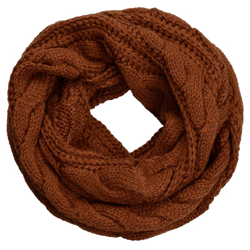 Womens Thick Ribbed Knit Winter Infinity Circle Loop Scarf | Fruugo SG