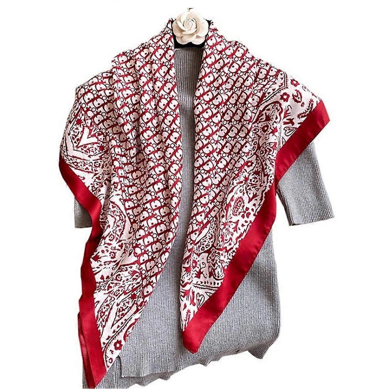 90cm Large Kerchief Silky Scarf Sun Proof Beach Shawl Suit Accessories for Lady | Fruugo SG