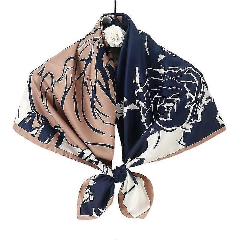 90x90cm Fashion Plant Rose Flower Printed Scarf Luxury Women Satin Hijab Scarf | Fruugo SG