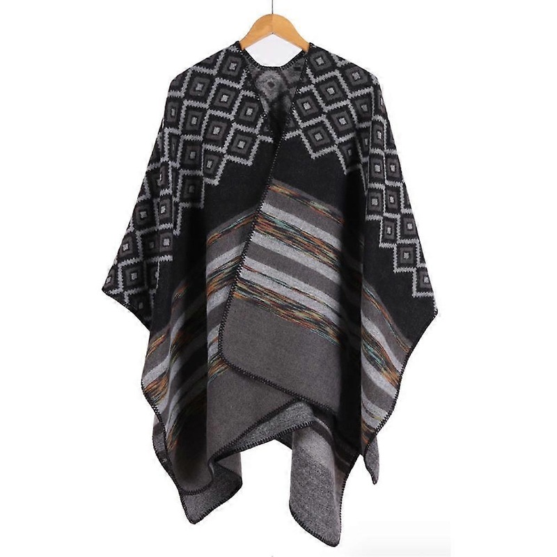 Autumn Winter Shawl Wrap Warm Pashmina Cardigant Ethnic Style Poncho for Lady | Fruugo SG