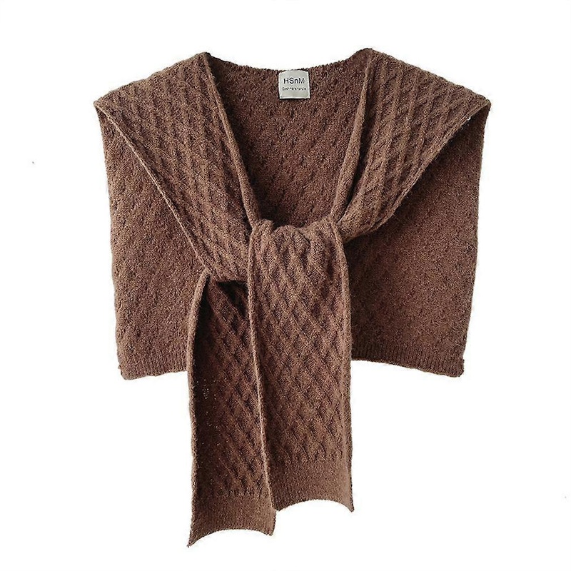 Crochet Poncho Knitting Patterns Solid Brown Tunic Cape Shawl Wrap for Women | Fruugo SG