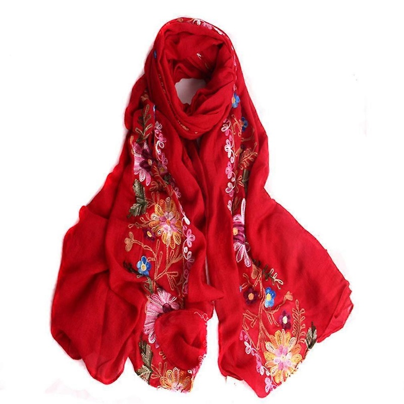 Embroidery Scarf Nepali Ethnic Style  Shawl Wrap SilkyTravel Tippet for Women | Fruugo SG