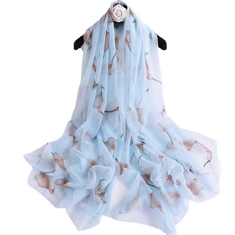 Floral Silky Scarf Sun Proof Beach Shawl Fashionable Neck Wrap for Lady | Fruugo SG