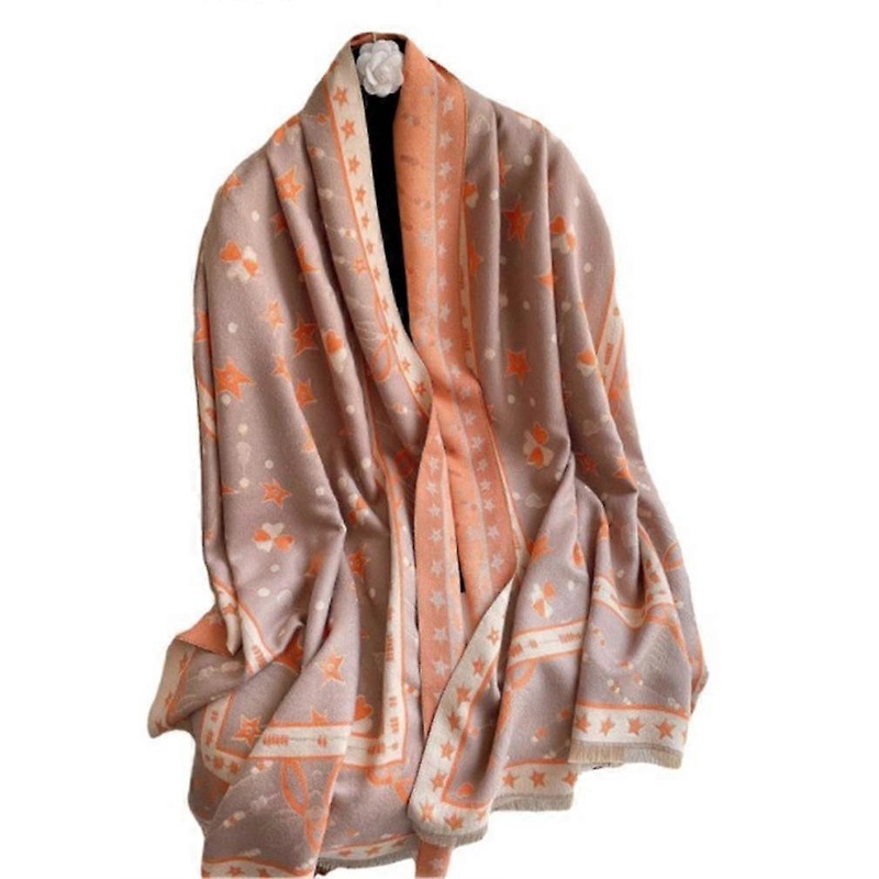 Fringed Pashmina Scarf with Stars Print Travel Shawl Fashion Long Thicken Warm Wrap for Lady | Fruugo SG