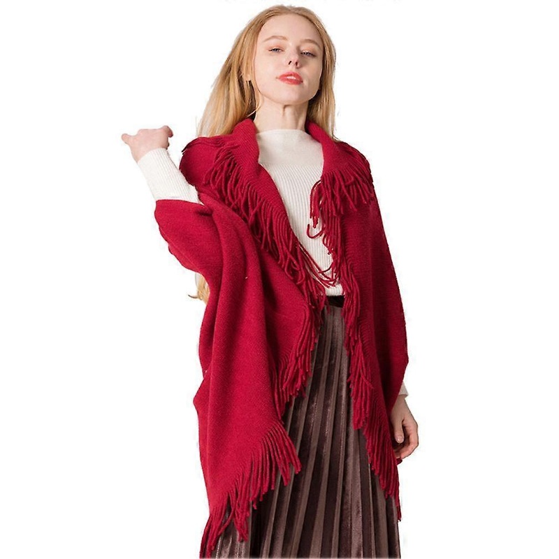 Long Wrap Shawl with Tassel Knitting Cardigant Open Front Cape for Lady | Fruugo SG