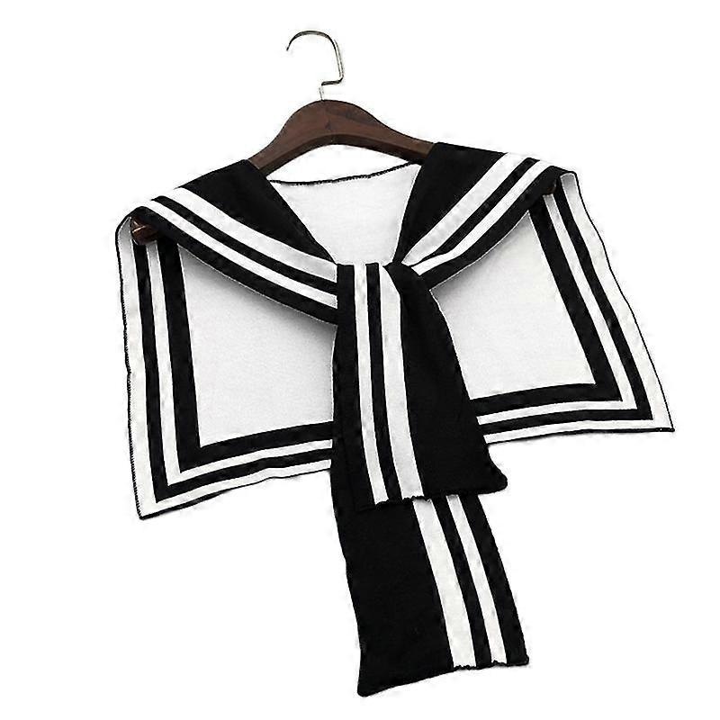 Navy Style Acrylic Fibres Knotted Scarf With Stripe Women Small Shawl For Winter | Fruugo SG