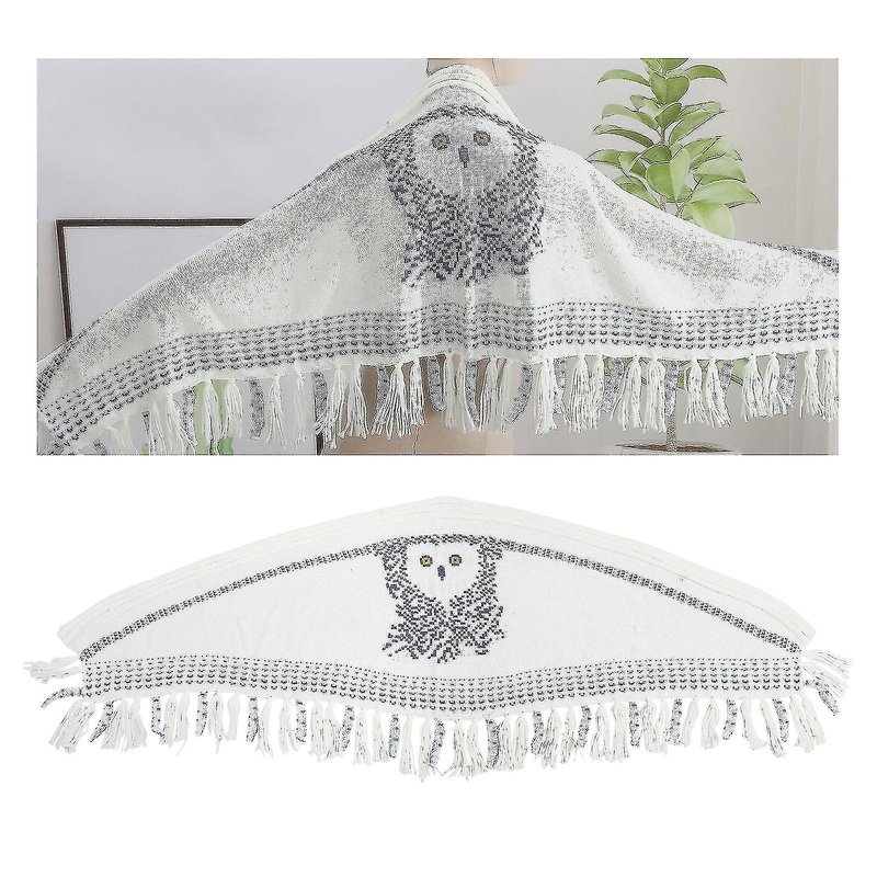 Retro Owl Scarf With Wide Spread Bird Feather Wingswhite Reversible Print | Fruugo SG
