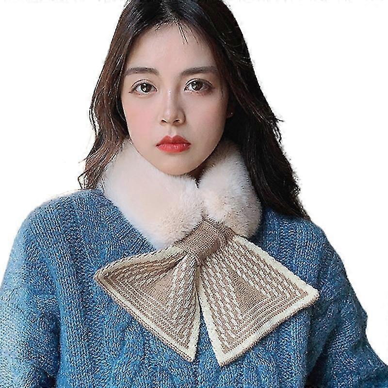 Soft Women Faux Rabbit Fur Collar Scarf Plush Neck Warmer Winter Scarves | Fruugo SG