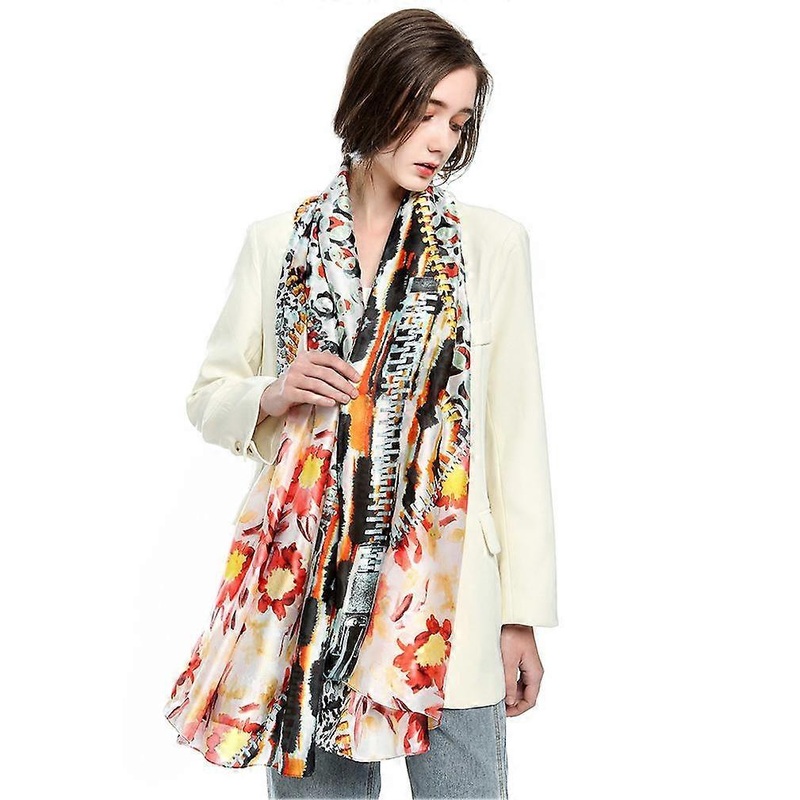 Spring And Summer Silky Thin Scarf Fashion Printed Neckerchief Satin Scarf for Lady | Fruugo SG