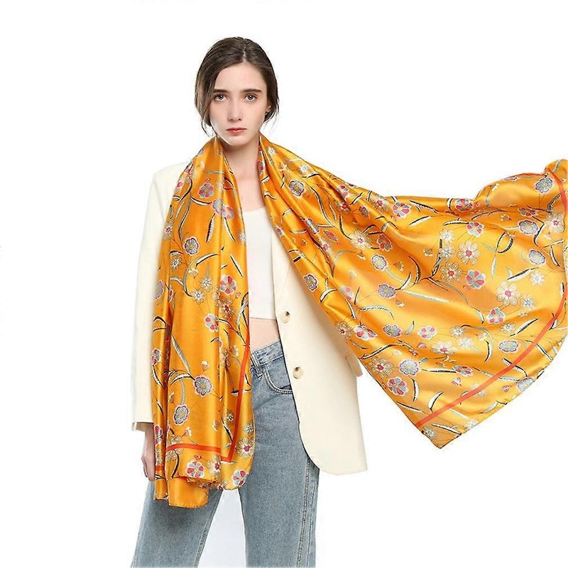 Spring And Summer Thin Scarf New Fashion Printed Wraps Satin Scarf Shawl for Lady | Fruugo SG