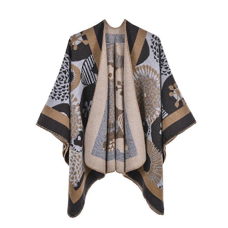 Sunflower Pashmina Shawl Wrap Cashmere Feel Poncho Open Front Warm Cape for Lady | Fruugo SG