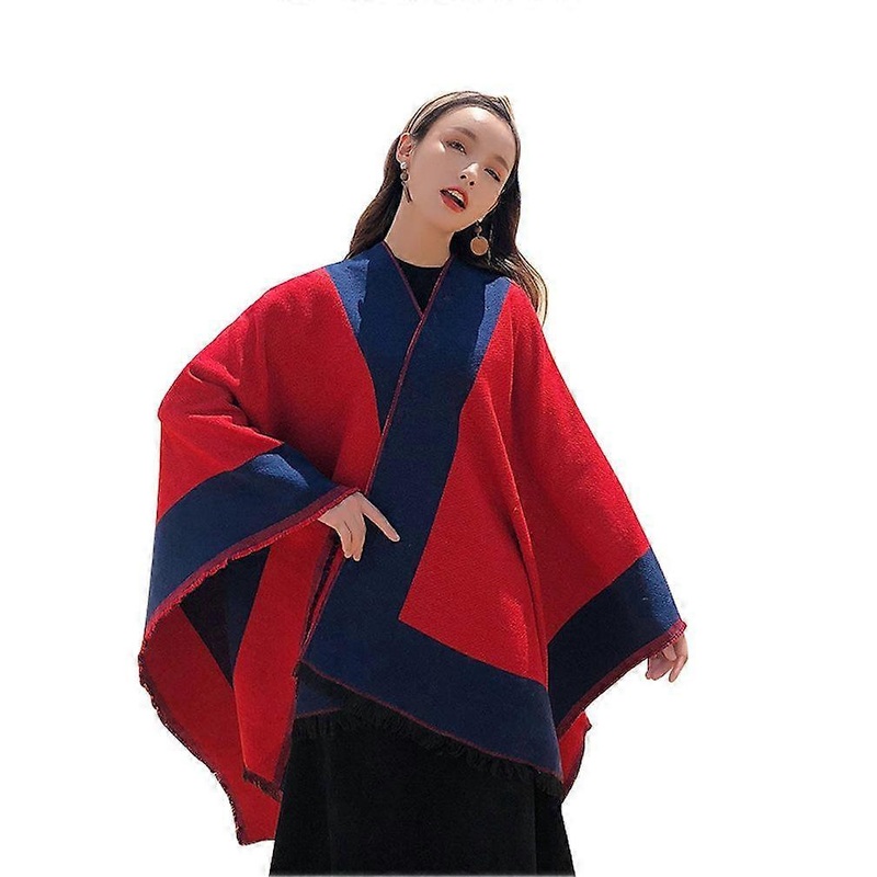 Warm Shawl Wrap Open Front Poncho Pashmina Scarf for Lady | Fruugo SG